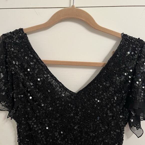 Vintage Adrianna Papell Sequin Top Black Size L - Picture 7 of 15